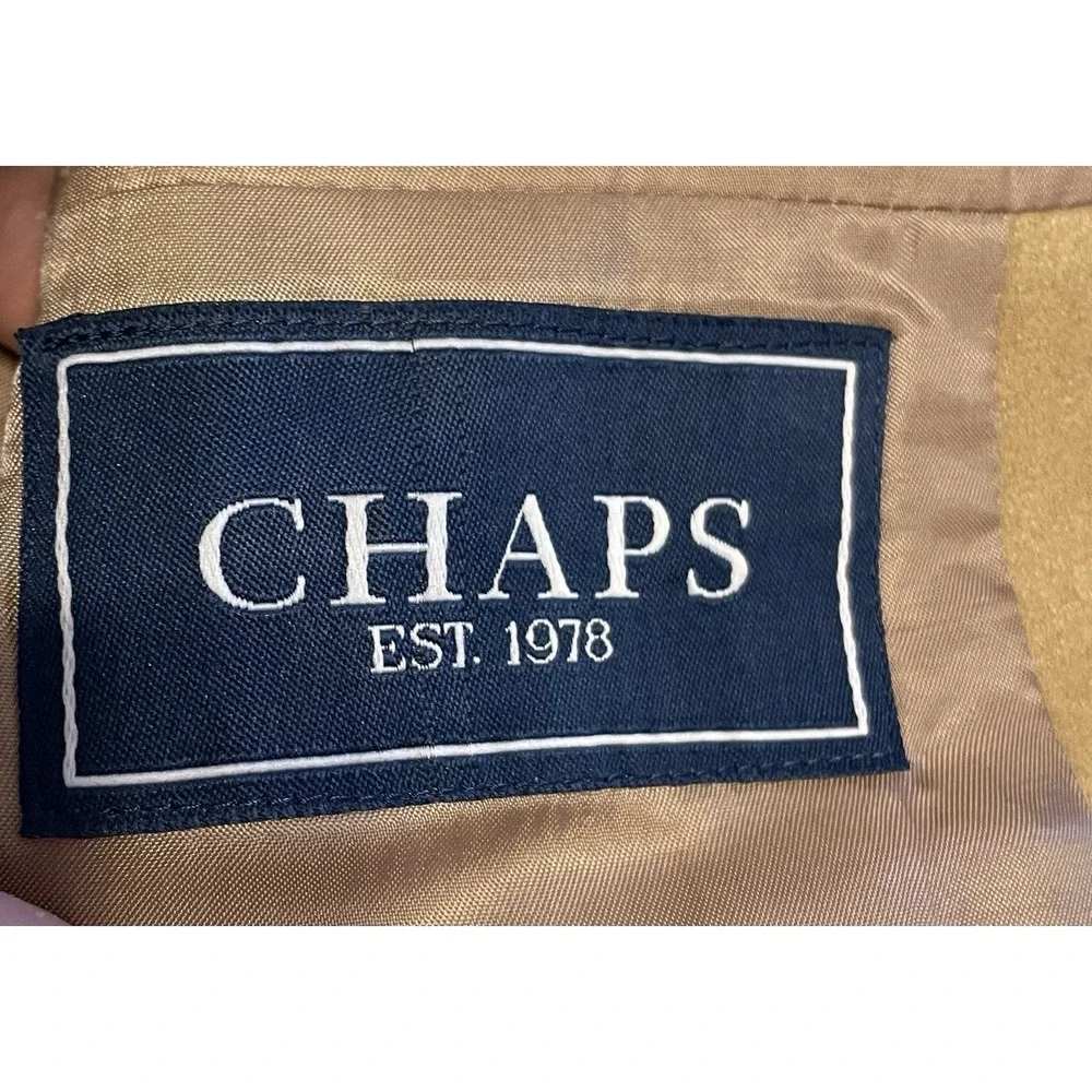 Chaps Suit Jacket‎ Faux Suede Mens 44R Sport Coat Blazer Tan